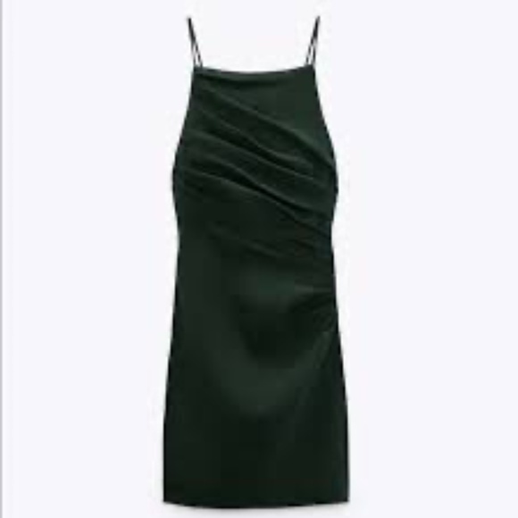 ZARA Draped Linen Mini Dress - size M - Picture 2 of 3